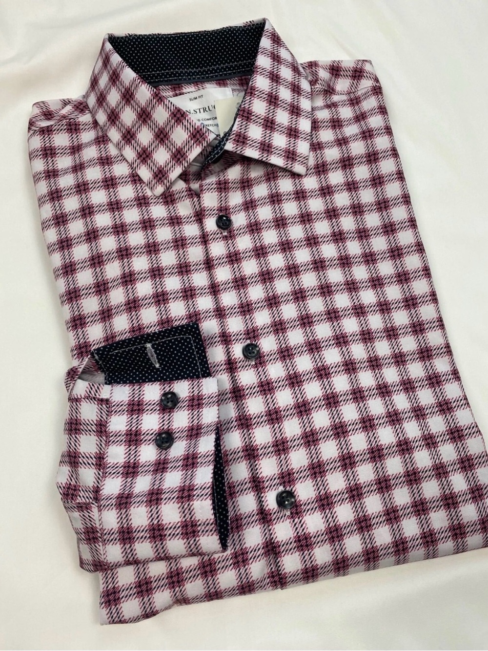 Con.struct  Men's Slim Fit Performance Stretch Dress Shirt SM 14-14.5 32/33 NWT